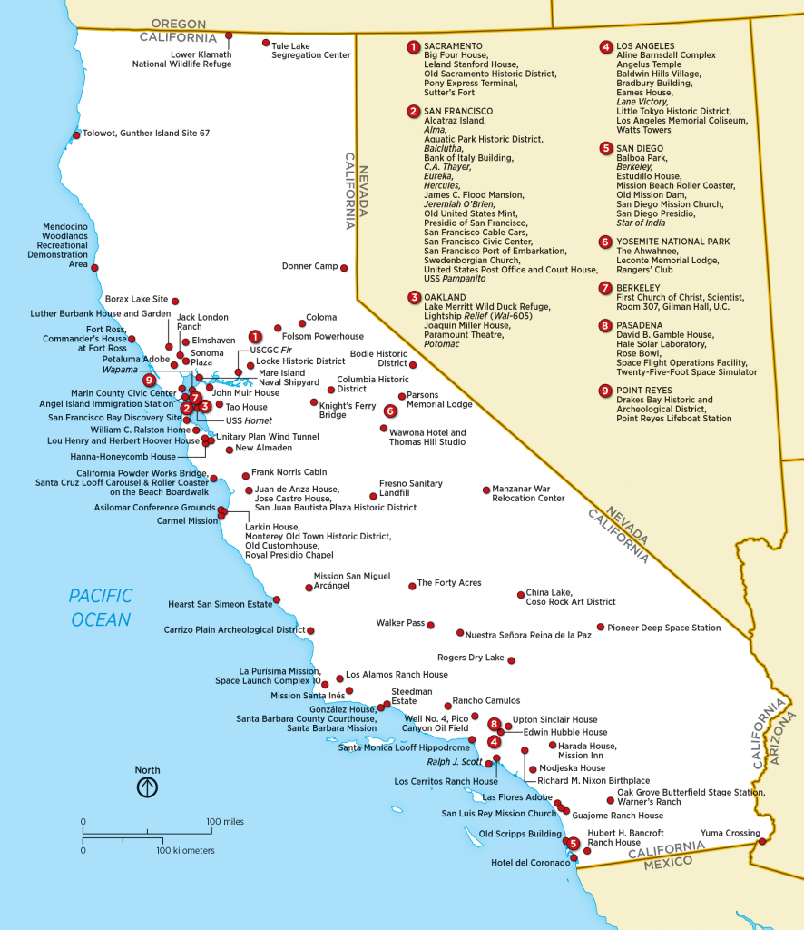 List Of National Historic Landmarks In California - Wikipedia - California Missions Map For Kids