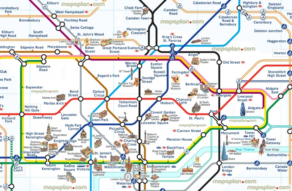 London Attraction Map With Tube – Uk Map - Map Of London Attractions Printable
