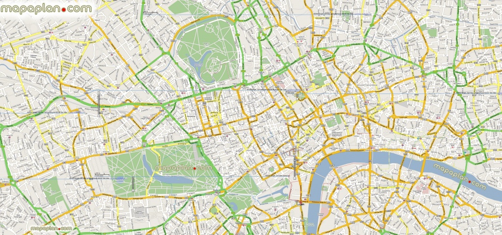 London Maps – Top Tourist Attractions – Free, Printable City Street - Google Printable Maps