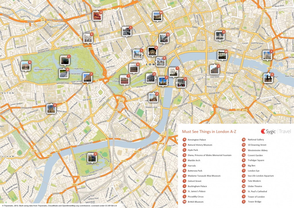 London Printable Tourist Map | Sygic Travel - London Street Map Printable