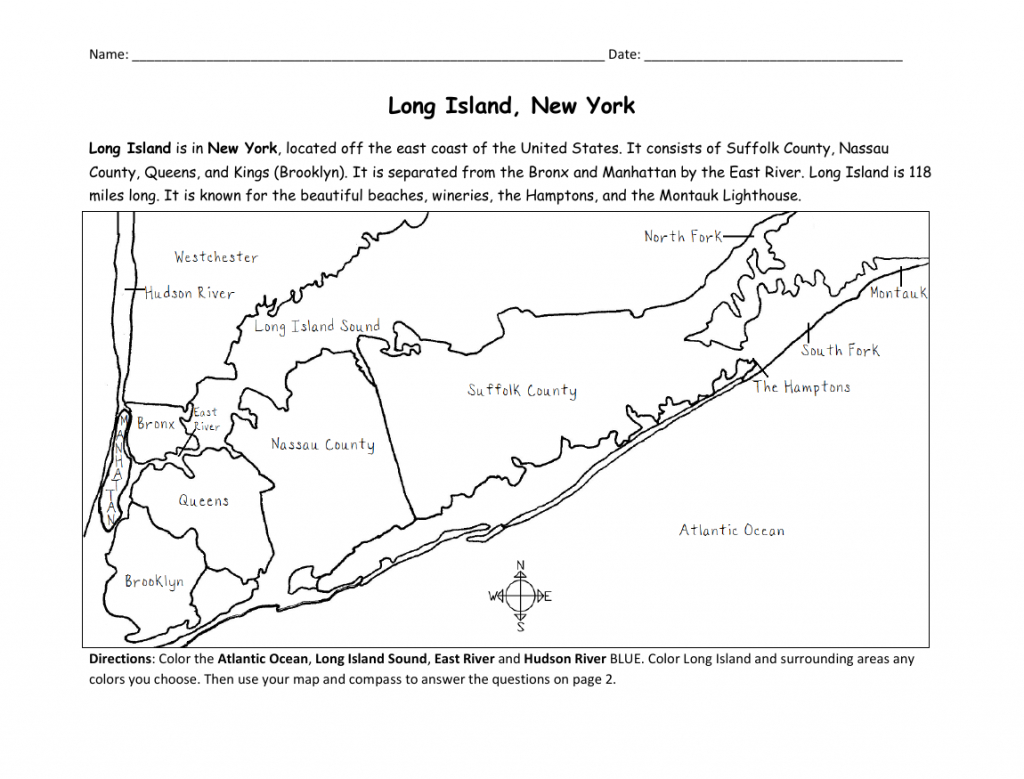 Long Island - Printable Handouts With Map Of Long Island | North - Printable Map Of Long Island