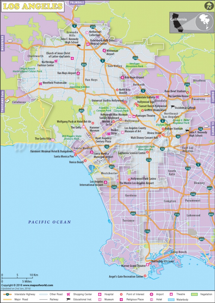 Los Angeles Map, Map Of Los Angeles City, California, La Map - Map Of La California