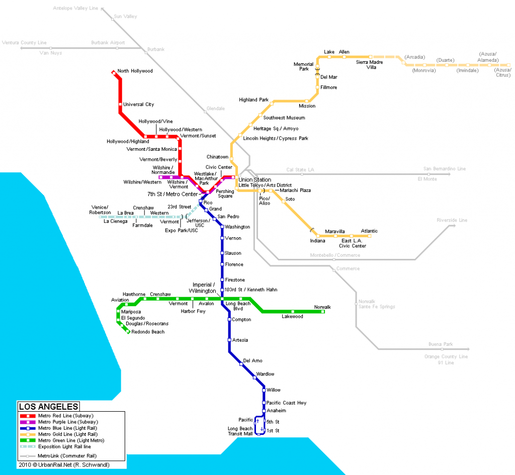 Los Angeles Subway Map For Download | Metro In Los Angeles - High - California Metro Map