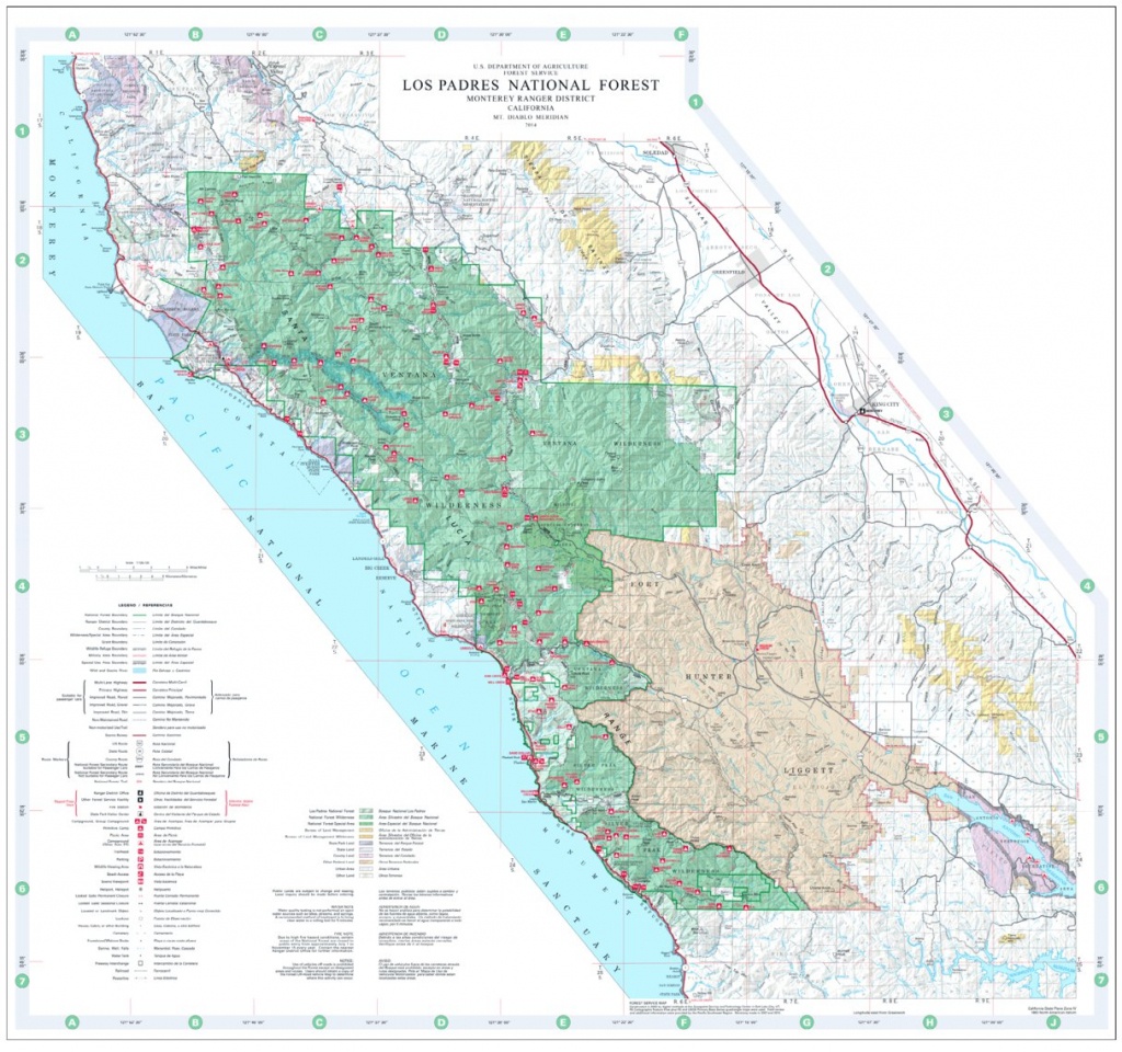 Los Padres National Forest Visitor Map (North) - Us Forest Service - California National Forest Map
