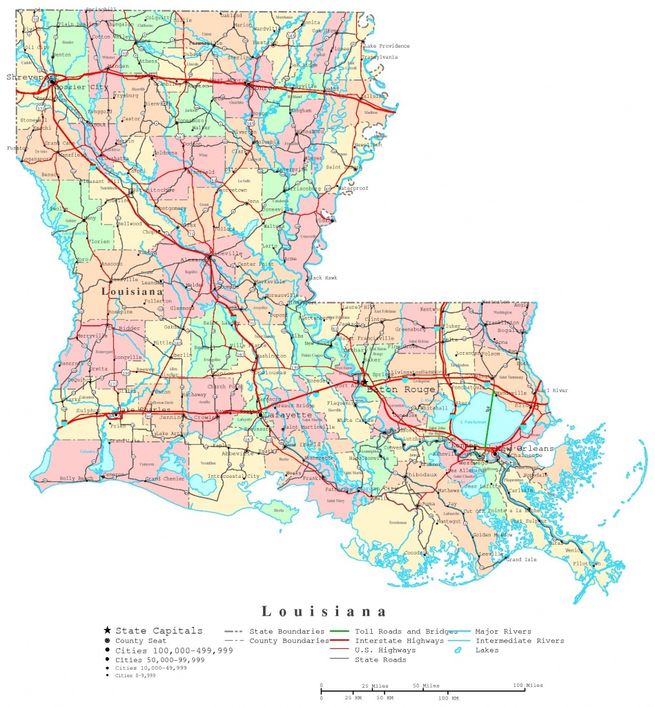 Louisiana Printable Map - Louisiana State Map Printable