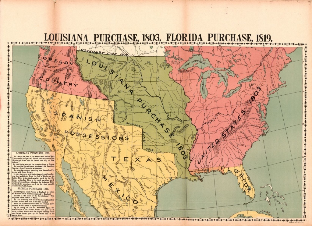 Louisiana Purchase, 1803. Florida Purchase, 1819 | Library Of Congress - Florida Louisiana Map