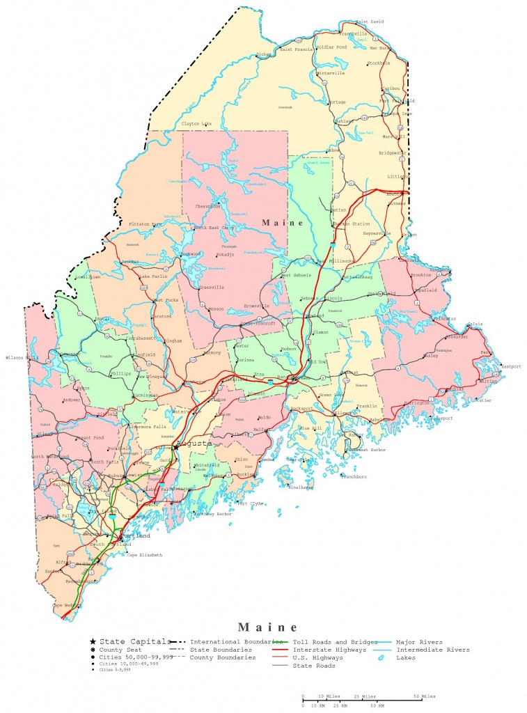 Maine Printable Map - Printable Map Of Maine Lighthouses