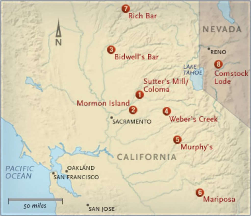 Major &amp;quot;strikes&amp;quot; In The California Gold Rush | American Experience - California Gold Rush Map