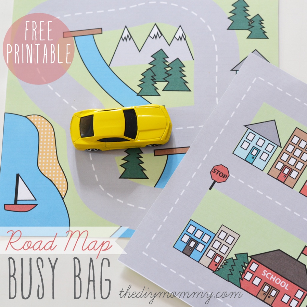 Make A Mini Road Map Busy Bag - Free Printable | The Diy Mommy - Free Printable Road Maps For Kids