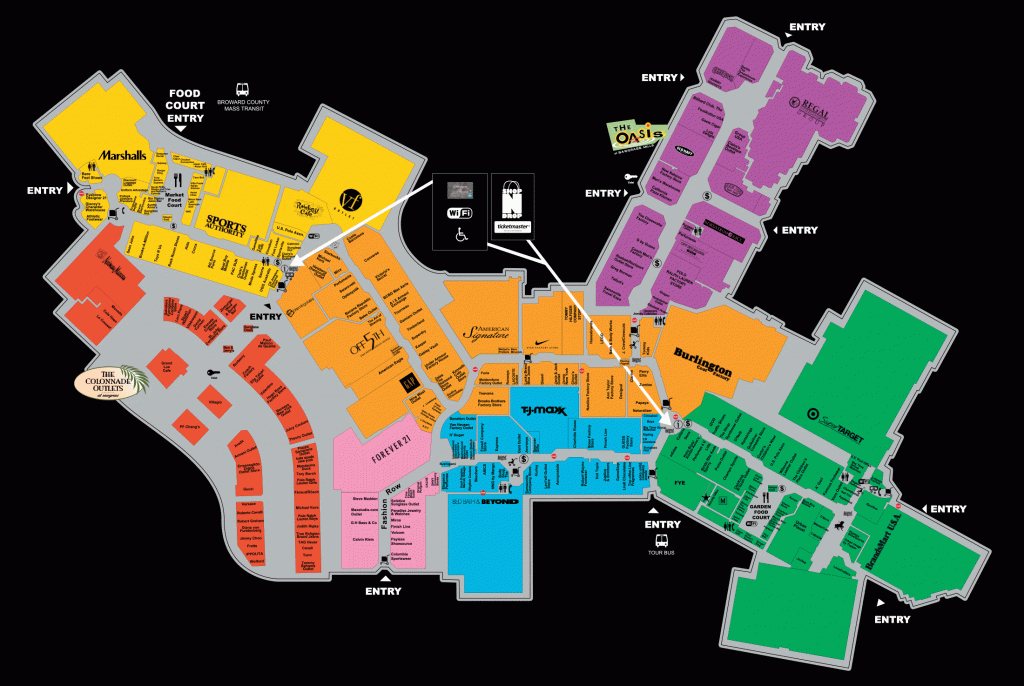 Mall Map For The Florida Mall A Shopping Center In Orlando Fl Florida Mall Map 