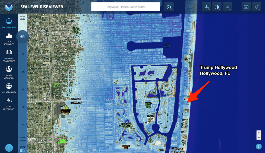 Many Trump Properties Could Be Underwater Due To Rising Sea Levels - Florida Sea Rise Map