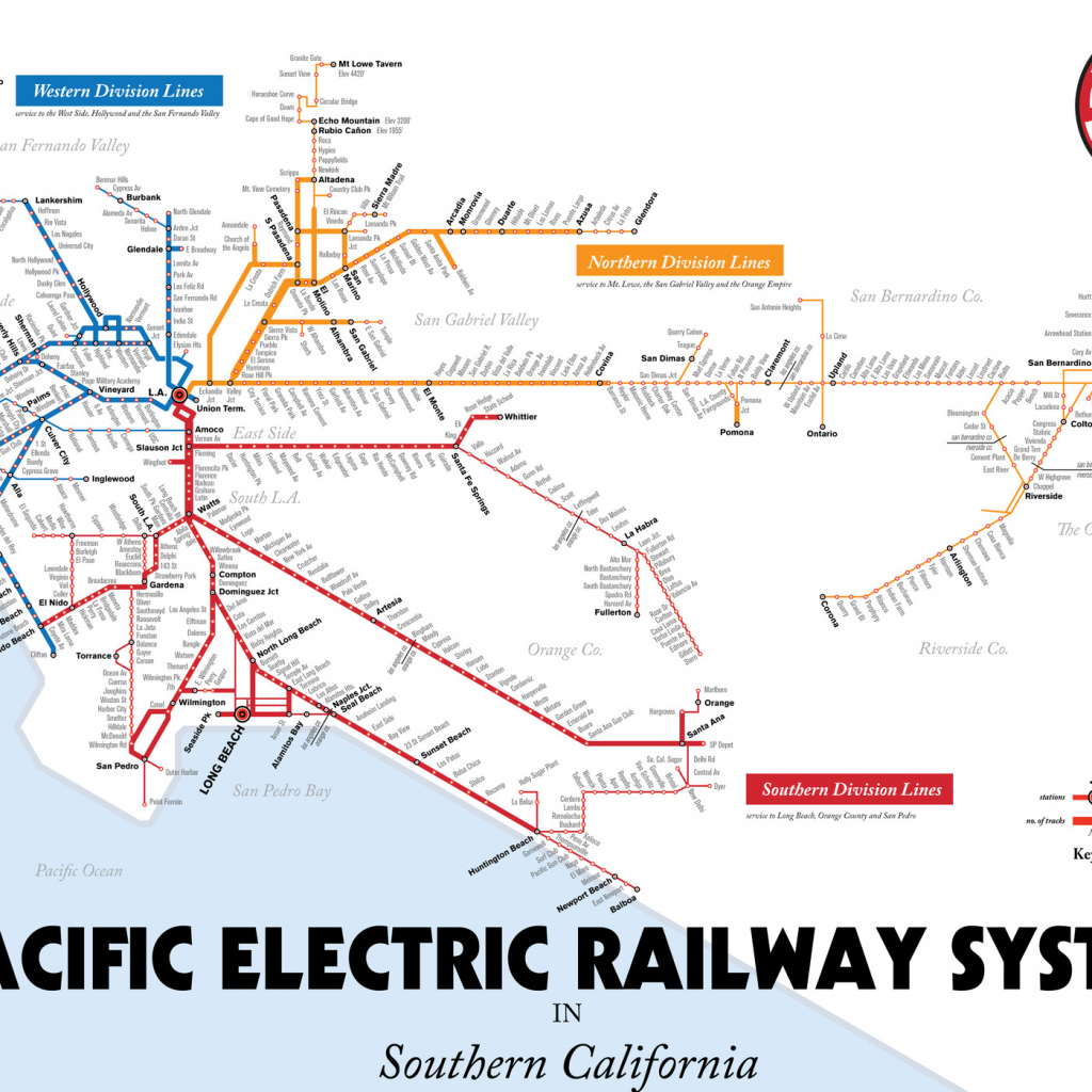 Map Details La&amp;#039;s Red Car Streetcar Lines - Curbed La - Southern California Train Map