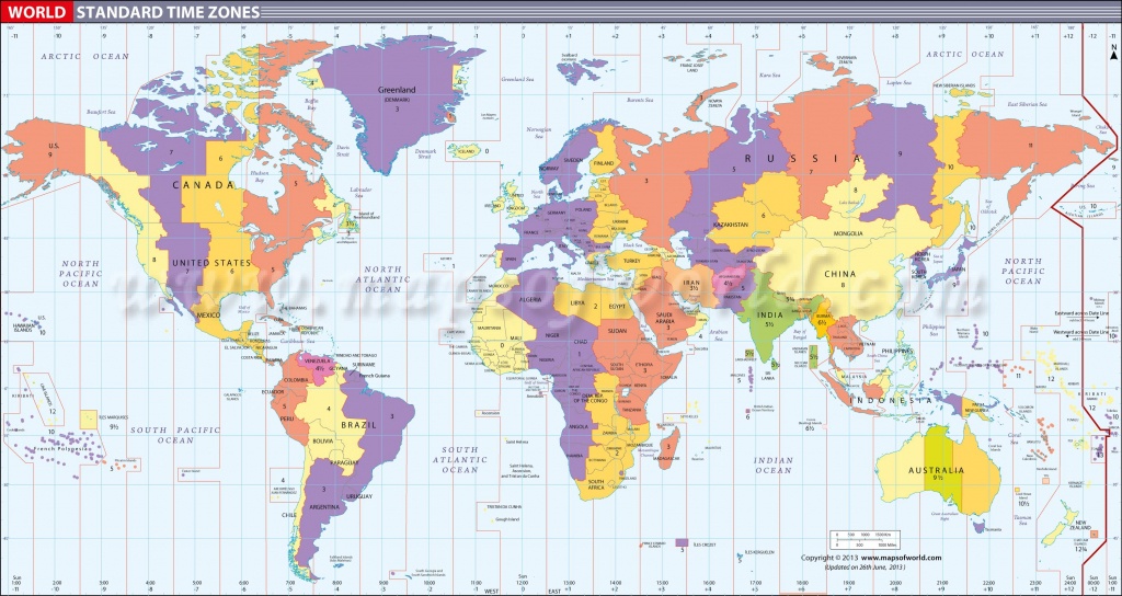 Map In Large Print Of The World Inpinks | Free Printable World Time - World Time Zone Map Printable Free