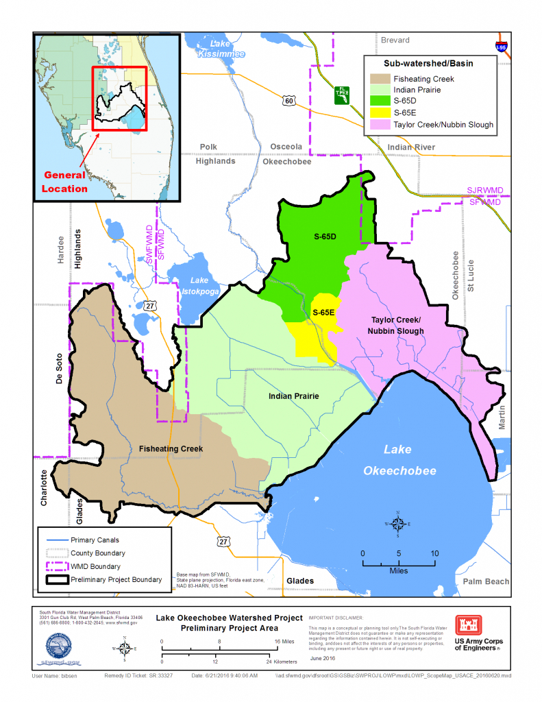 Map: Lake Okeechobee Watershed Restoration Project | South Florida - Florida Watershed Map