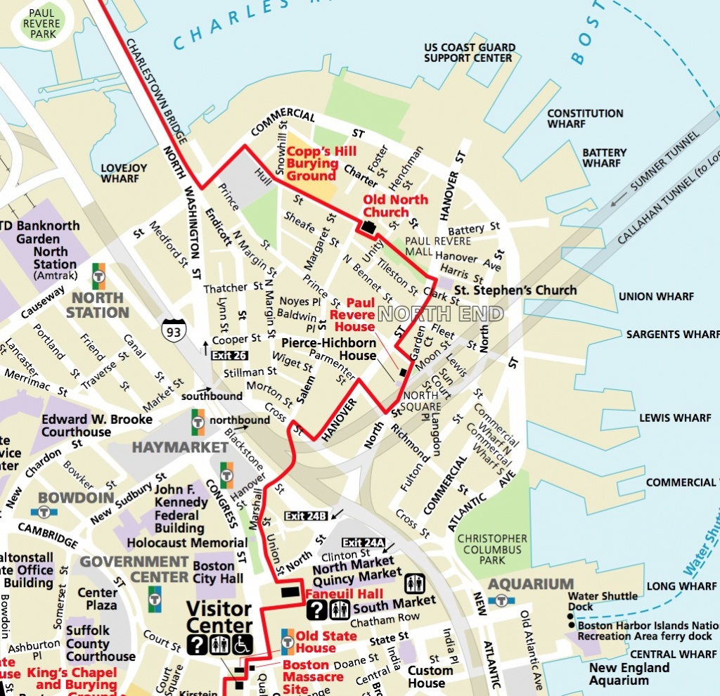 Map | Northendboston - Boston Tourist Map Printable