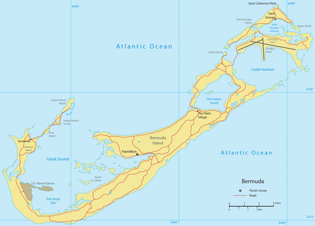 Map Of Bermuda Traiangle Printable Beaches Tourist Satellite Free - Printable Map Of Bermuda