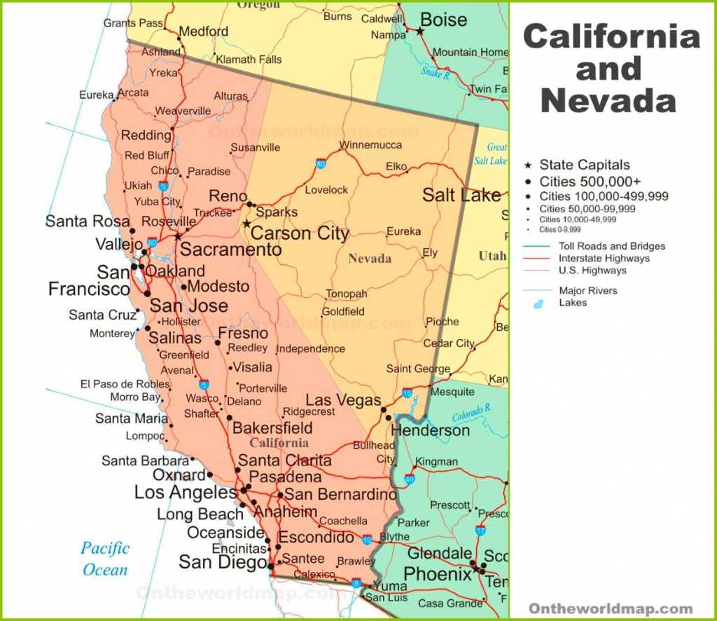 Map Of California And Nevada - Map Of California And Nevada