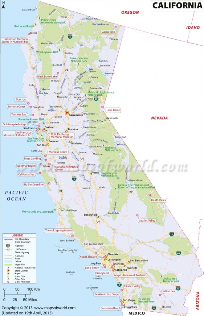 Map Of California. Map Of Central California Coastal Cities - Map Of California Coast Cities