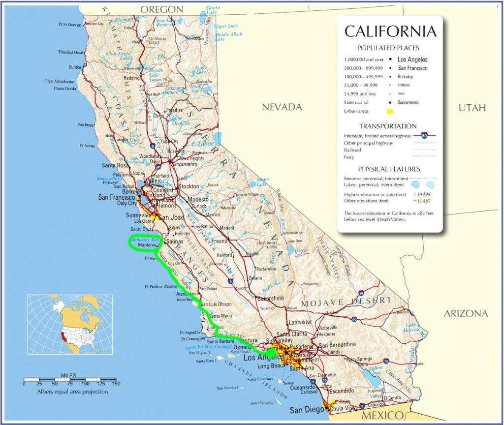 Map Of California Pacific Coast Highway 1 – Map Of Usa District - Road Map Of California Coast