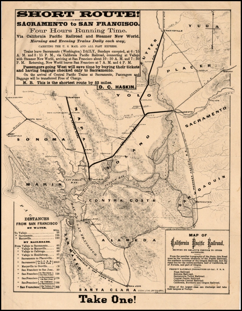 Map Of California Pacific Railroad, Showing Its Relative Position To - California Railroad Map