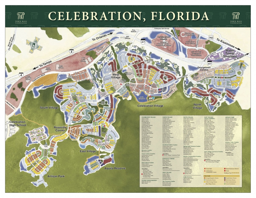 Map Of Celebration Streets. | Celebration, Florida | Celebration - Celebration Florida Map