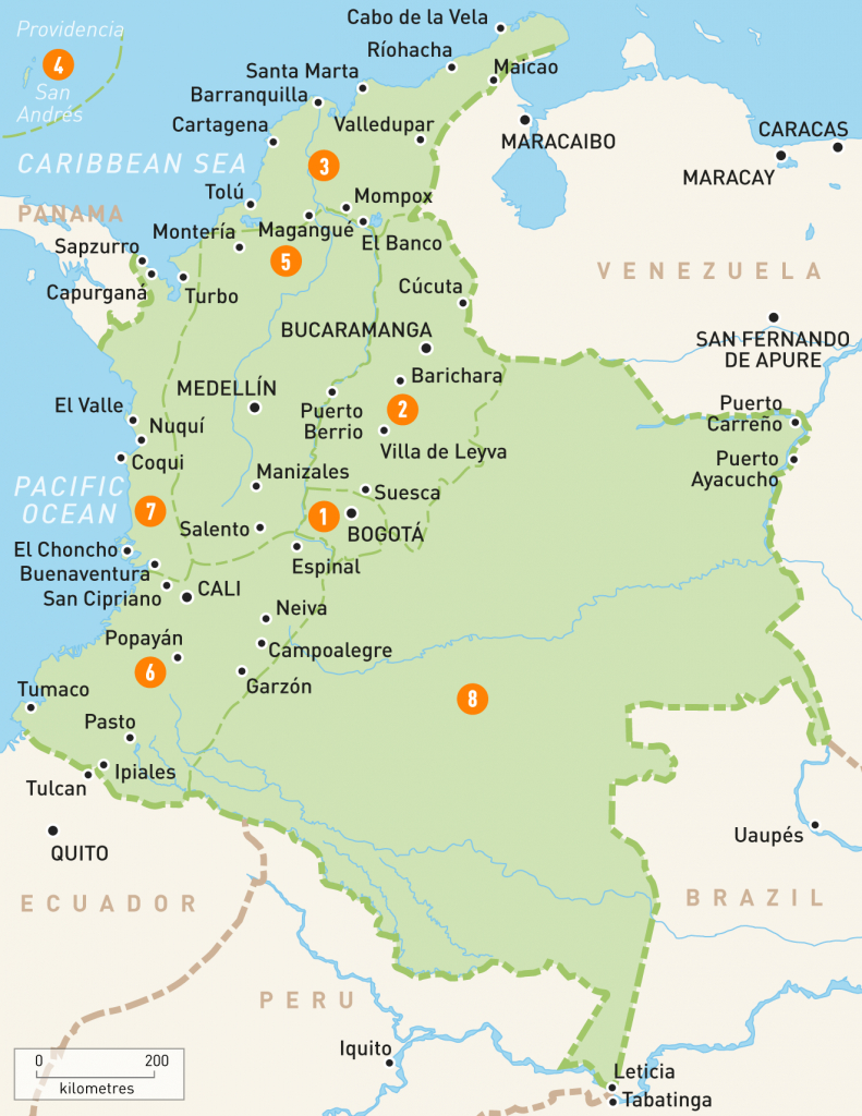 Map Of Colombia | Colombia Regions | Rough Guides | Rough Guides - Printable Map Of Colombia