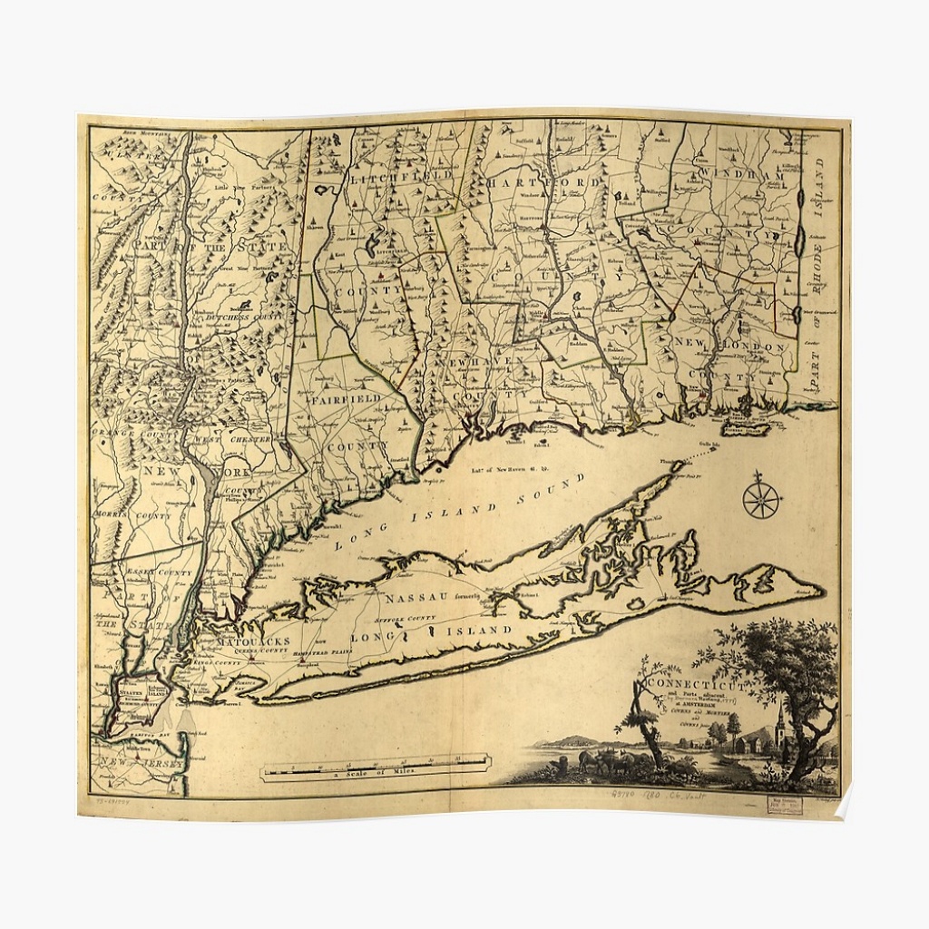 Map Of Connecticut And Parts Adjacent (1780)&amp;quot; Photographic Print - Printable Map Of Long Island