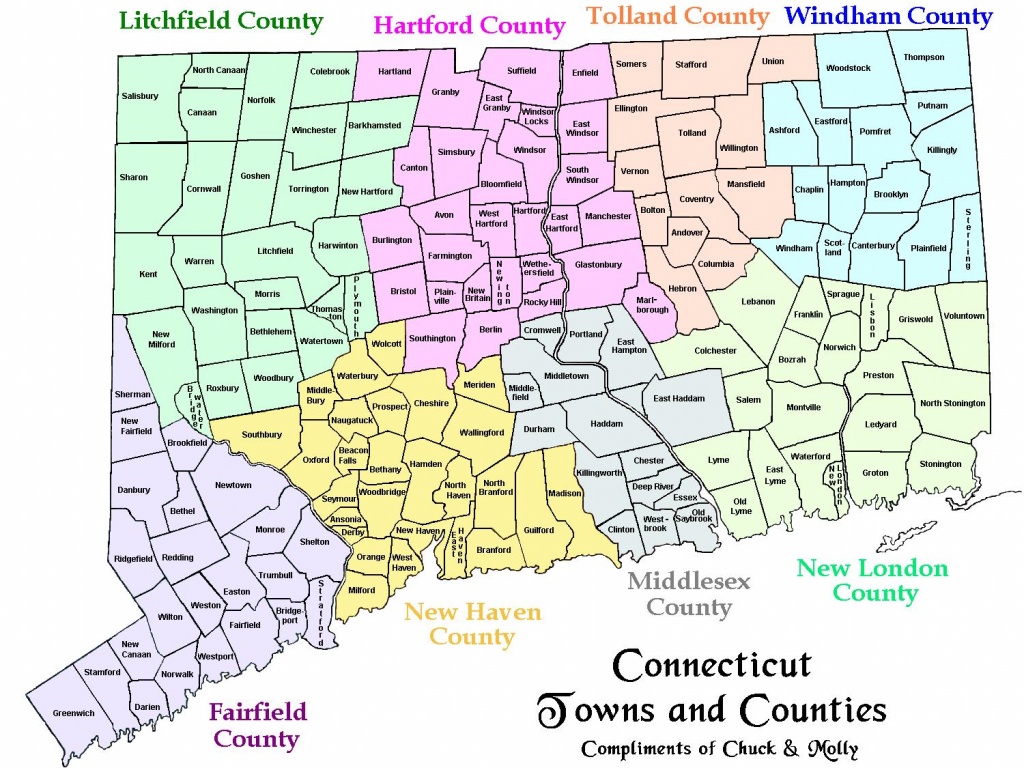 Map Of Ct Towns And Counties - Printable Map Of Connecticut
