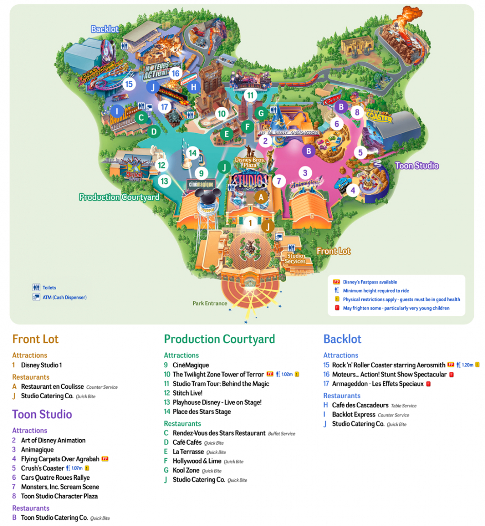 Map Of Disneyland Paris And Walt Disney Studios - Disneyland Paris Map Printable