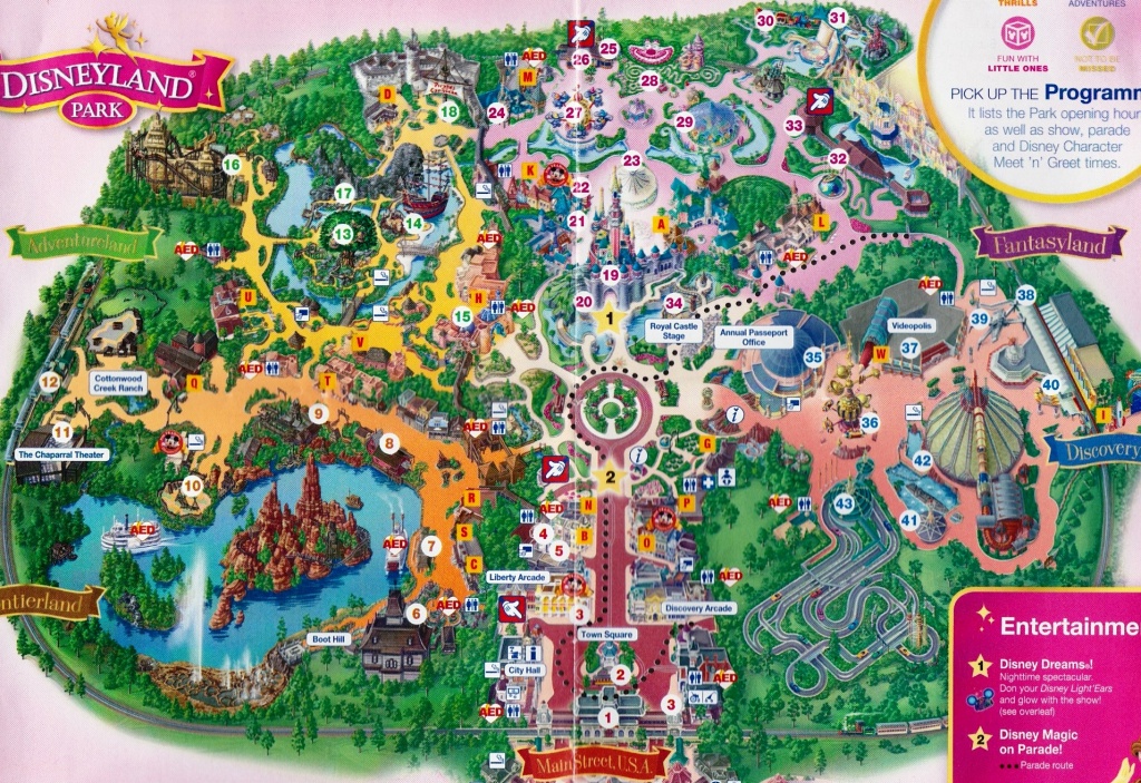 Map Of Disneyland Paris And Walt Disney Studios Regarding Disneyland - Printable Disneyland Map