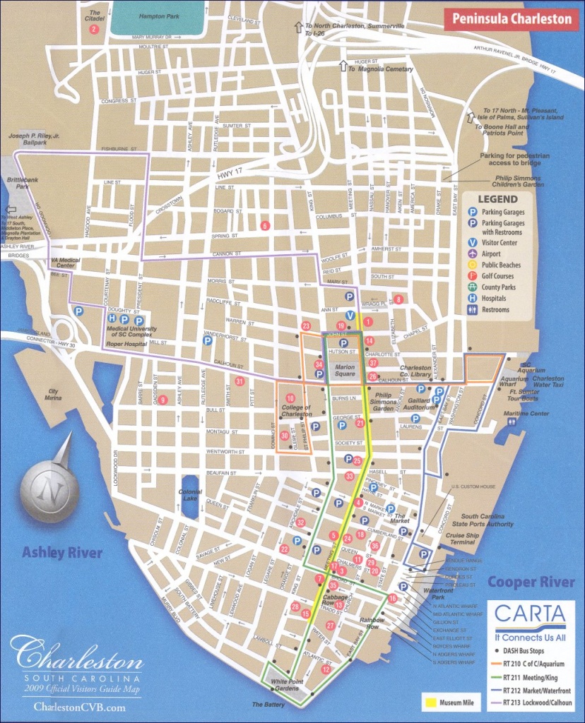 Map Of Downtown Charleston - Printable Map Of Charleston Sc