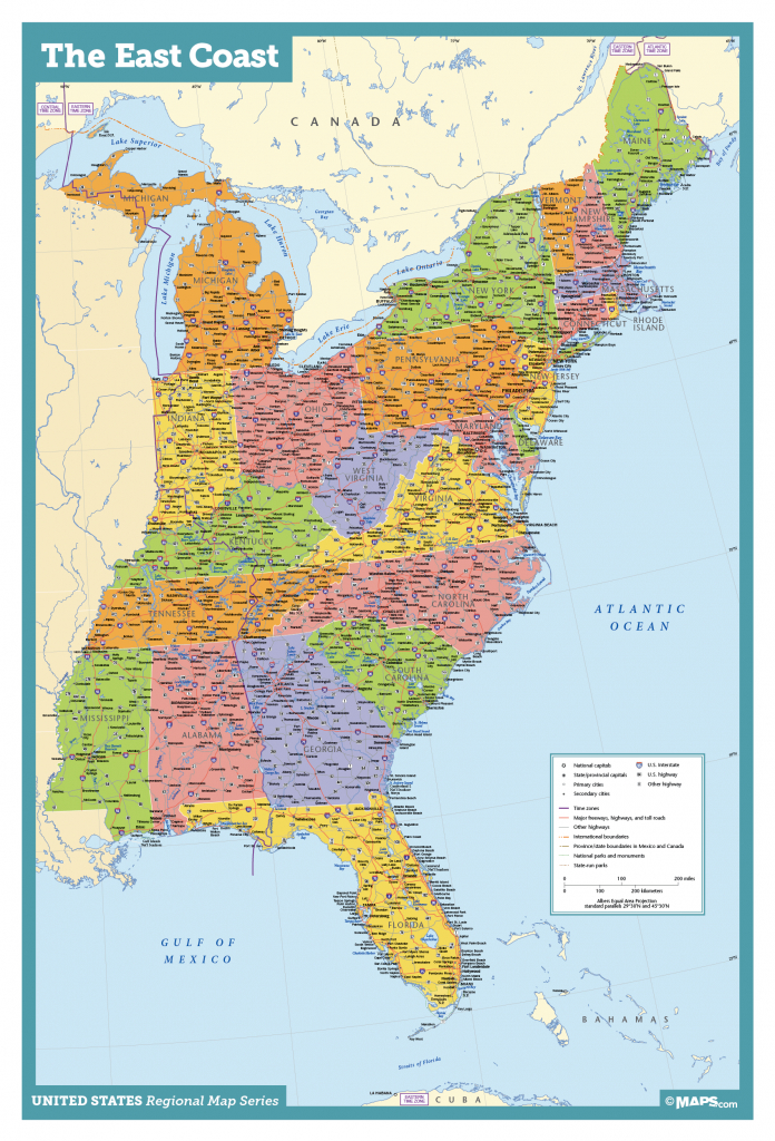 Map Of East Coast Usa States With Cities Map United States Printable - Us Map With Cities And States Printable