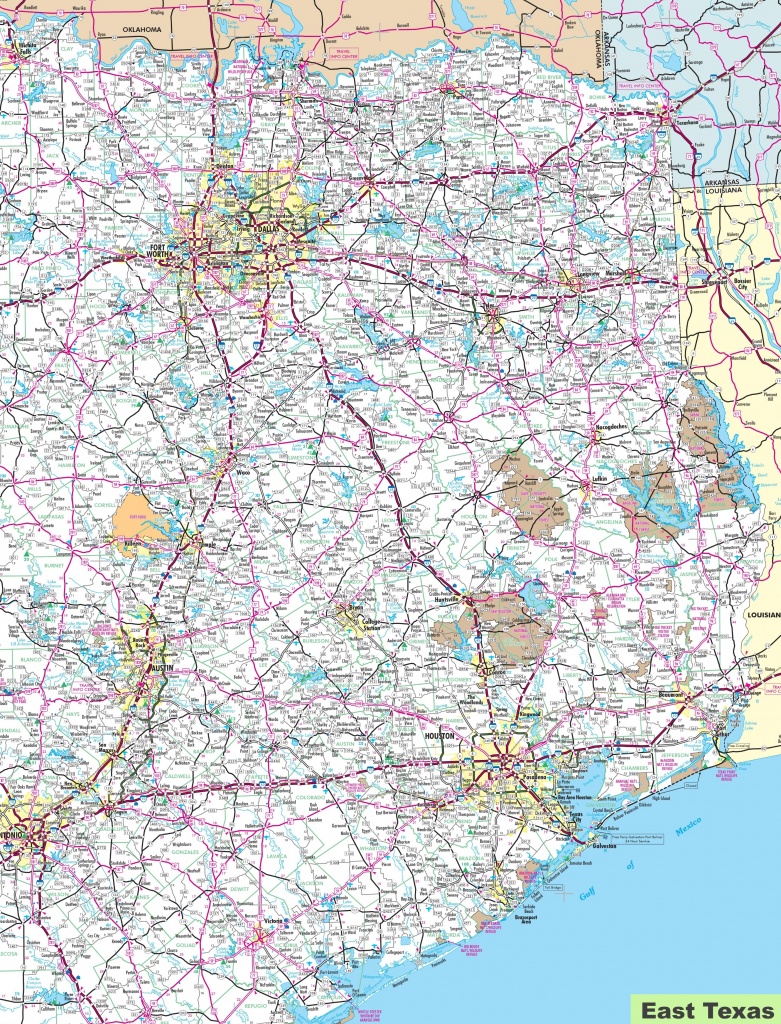 Map Of East Texas Towns And Travel Information | Download Free Map - Map Of East Texas With Cities