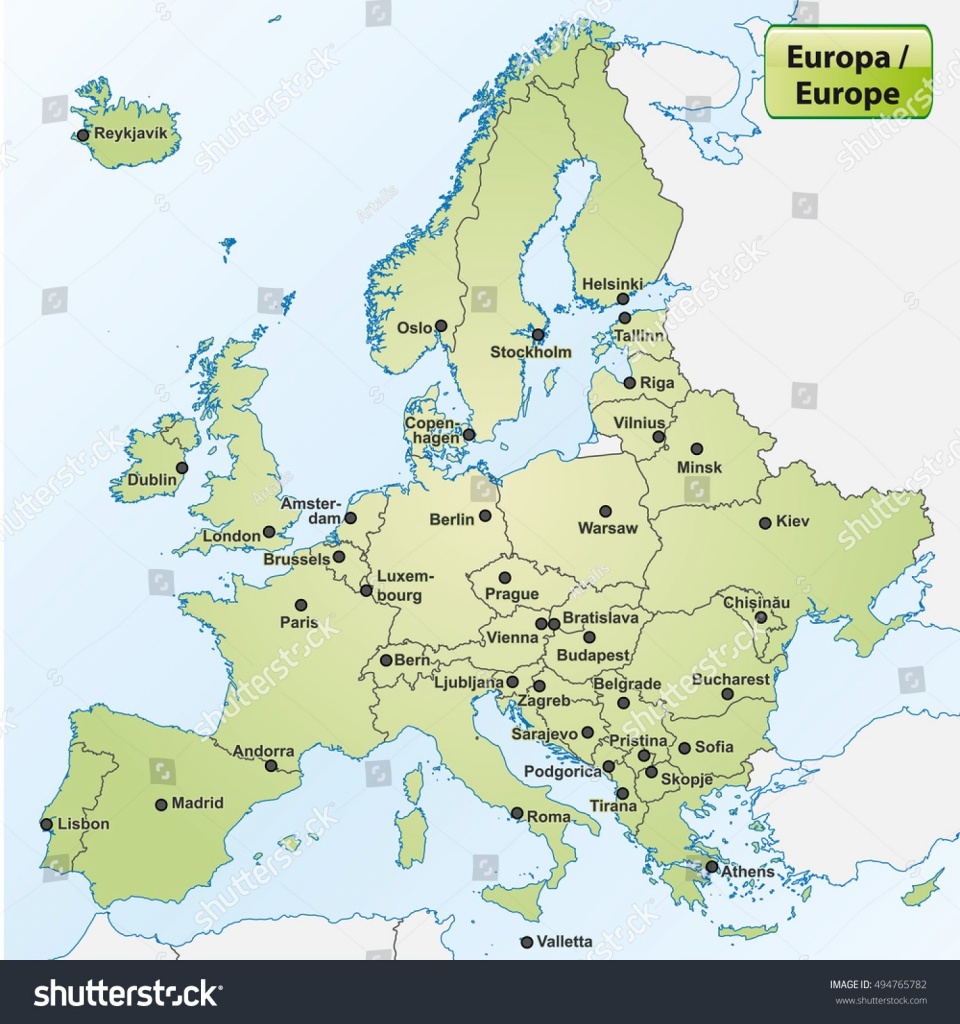 Map Of Europe Capitals - World Wide Maps - Printable Map Of Europe With Capitals