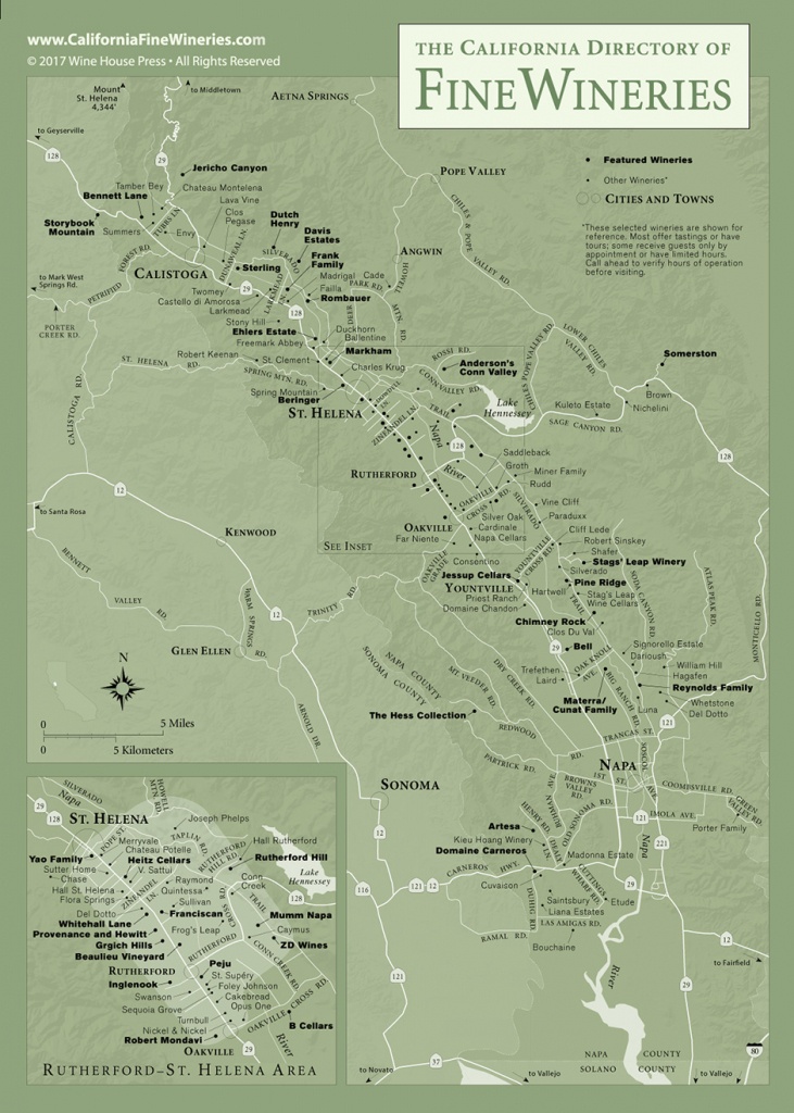 California Wine Country Map Napa Printable Maps 4987