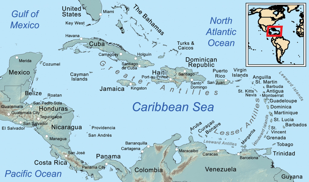 Map Of Florida And Caribbean Islands | Florida Map 2018 - Map Of Florida And Caribbean