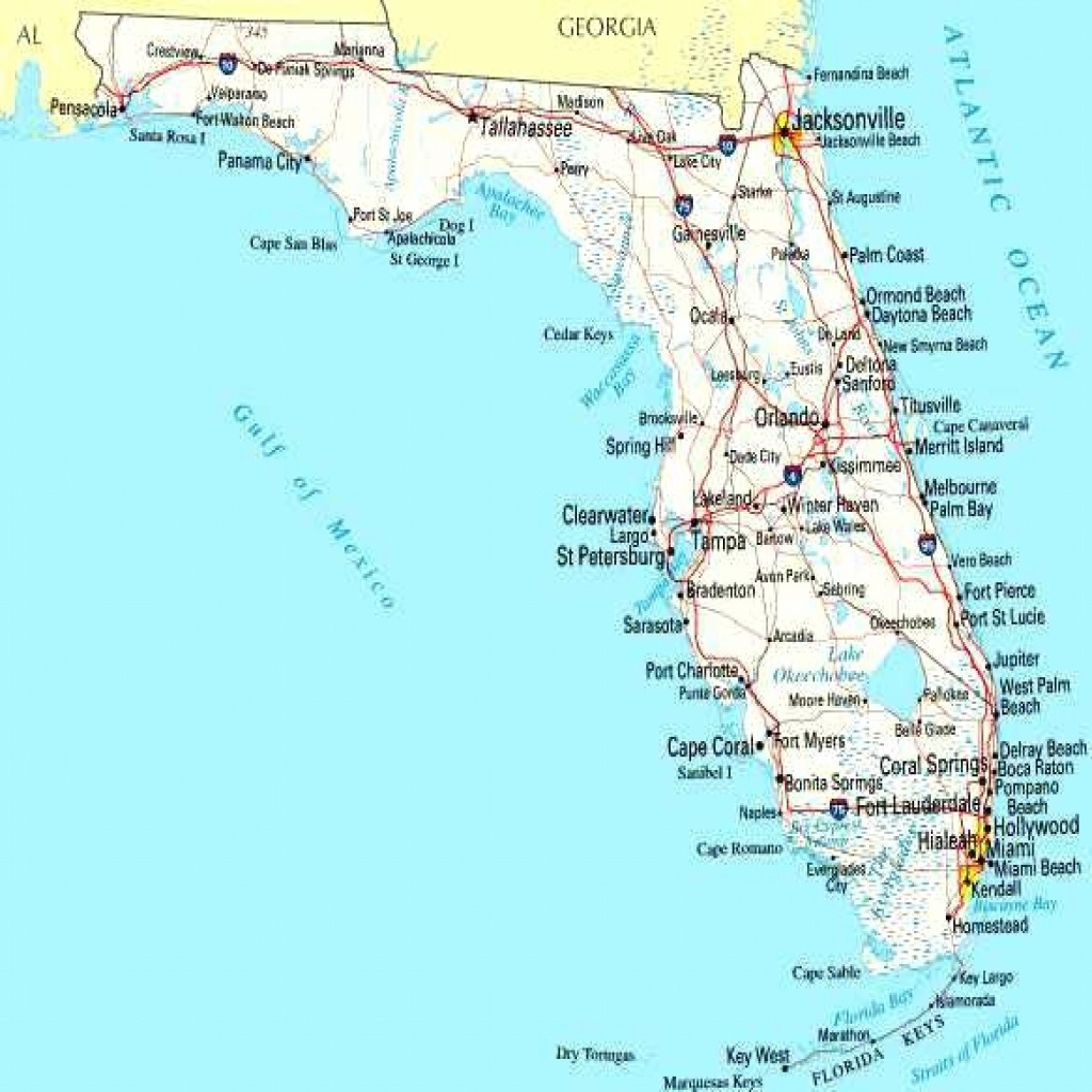 Map Of Florida Cities On Road West Coast Blank Gulf Coastline - Lgq - Map Of Florida Beaches On The Gulf Side