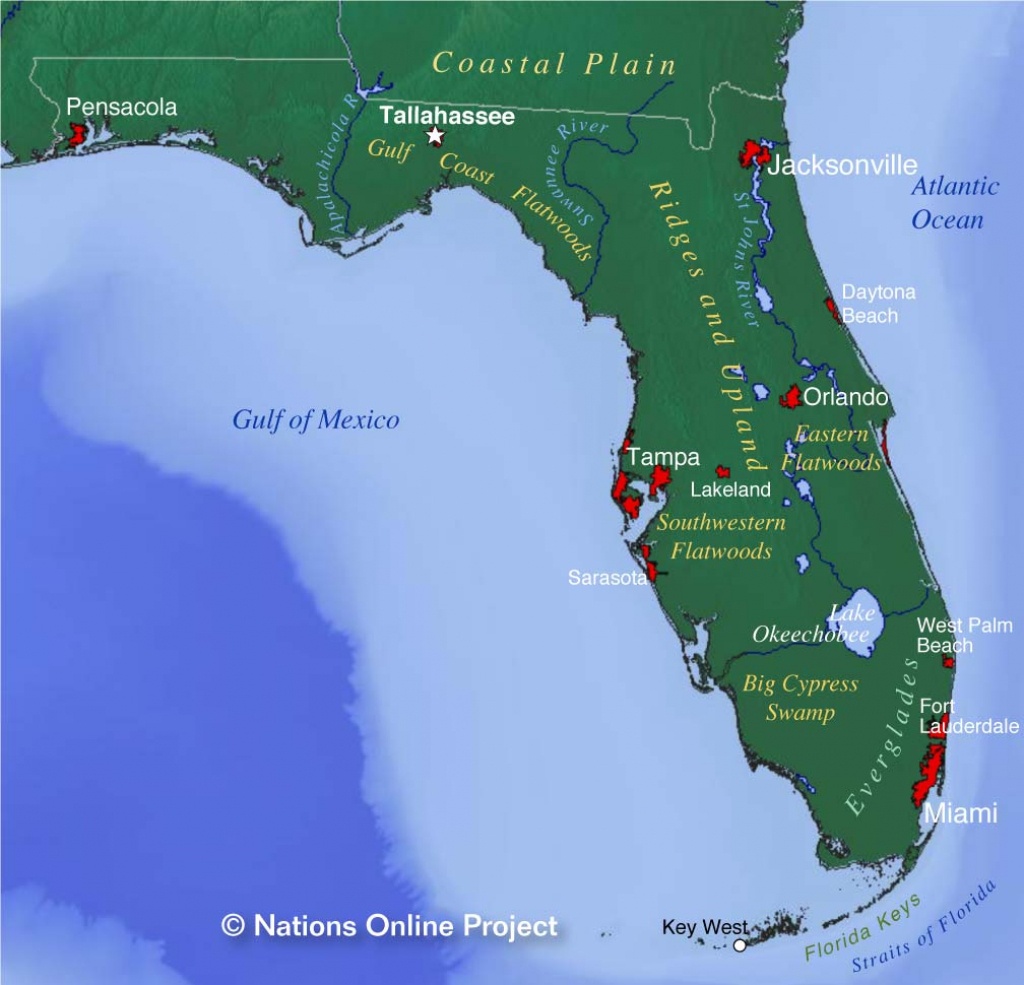 Map Of Florida State, Usa - Nations Online Project - Map Of Florida