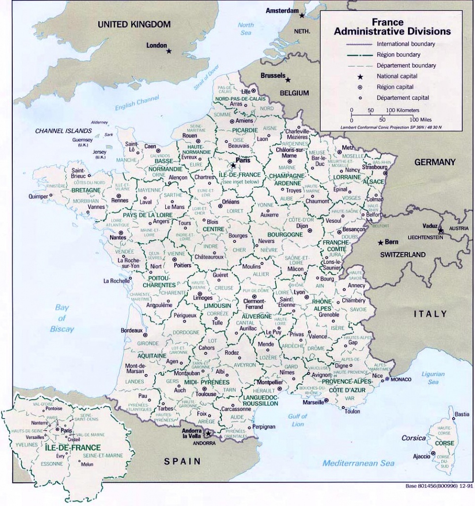 Map Of France : Departments Regions Cities - France Map - Printable Map Of France Regions