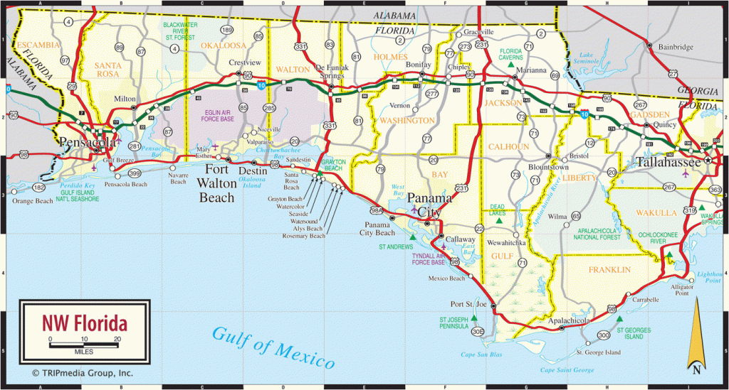 Map Of Georgia And Florida Cities Florida Panhandle Map – Secretmuseum - Map Of Florida Panhandle Gulf Coast