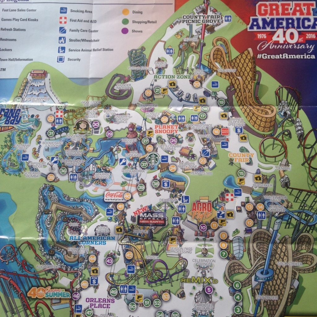 Map Of Great America | Download Them And Print - California&amp;amp;#039;s Great America Map 2018
