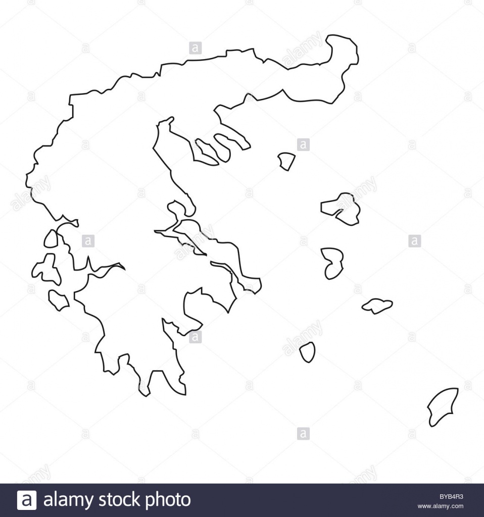 Map Of Greece Black And White Stock Photos &amp;amp; Images - Alamy - Outline Map Of Greece Printable