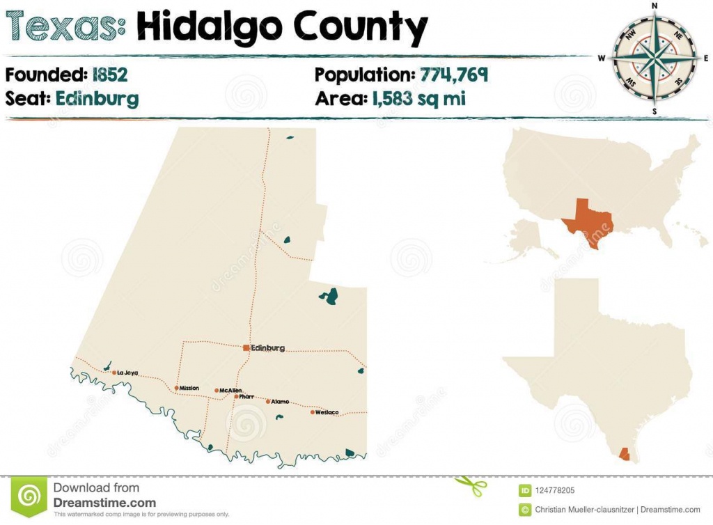 Map Of Hidalgo County In Texas Stock Vector - Illustration Of - Hidalgo County Texas Map