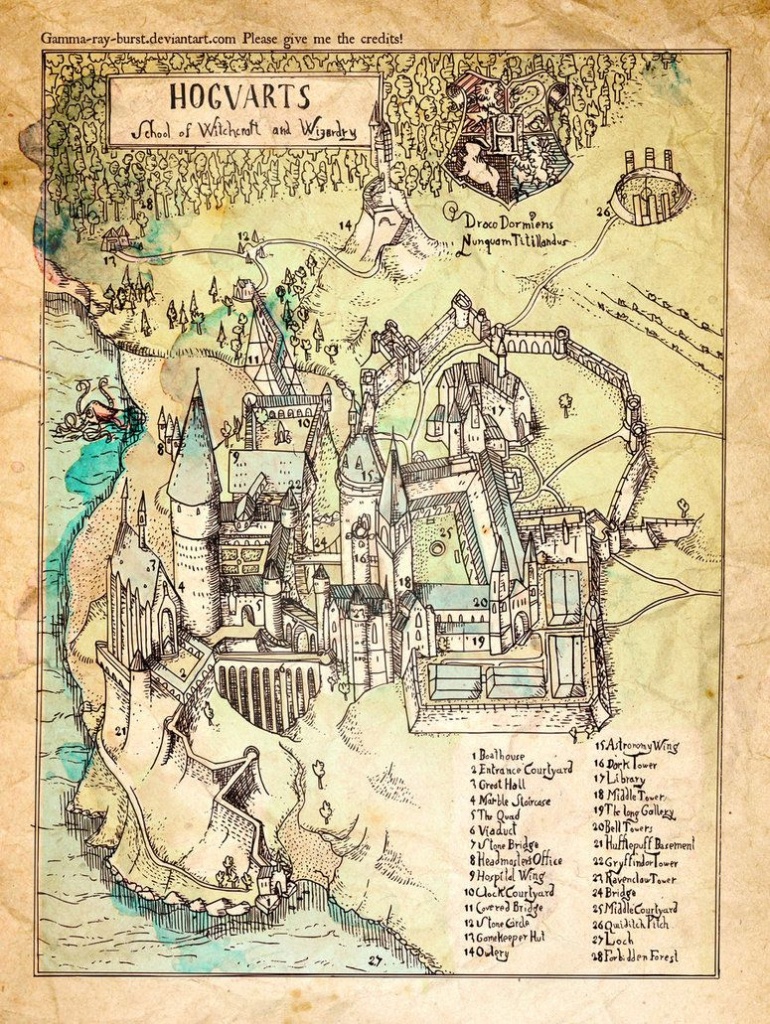 Map Of Hogwarts (I Think They Forgot To Label Where Slytherins - Hogwarts Map Printable