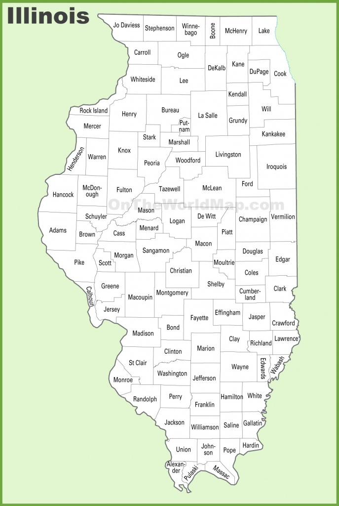 Map Of Illinois Counties - World Maps - Illinois County Map With Cities Printable