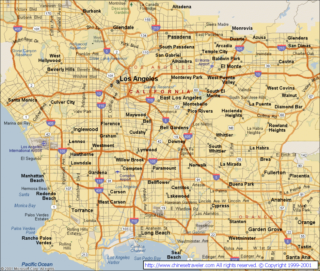 Map Of Los Angeles California - Travelsmaps ® - Map Of La California