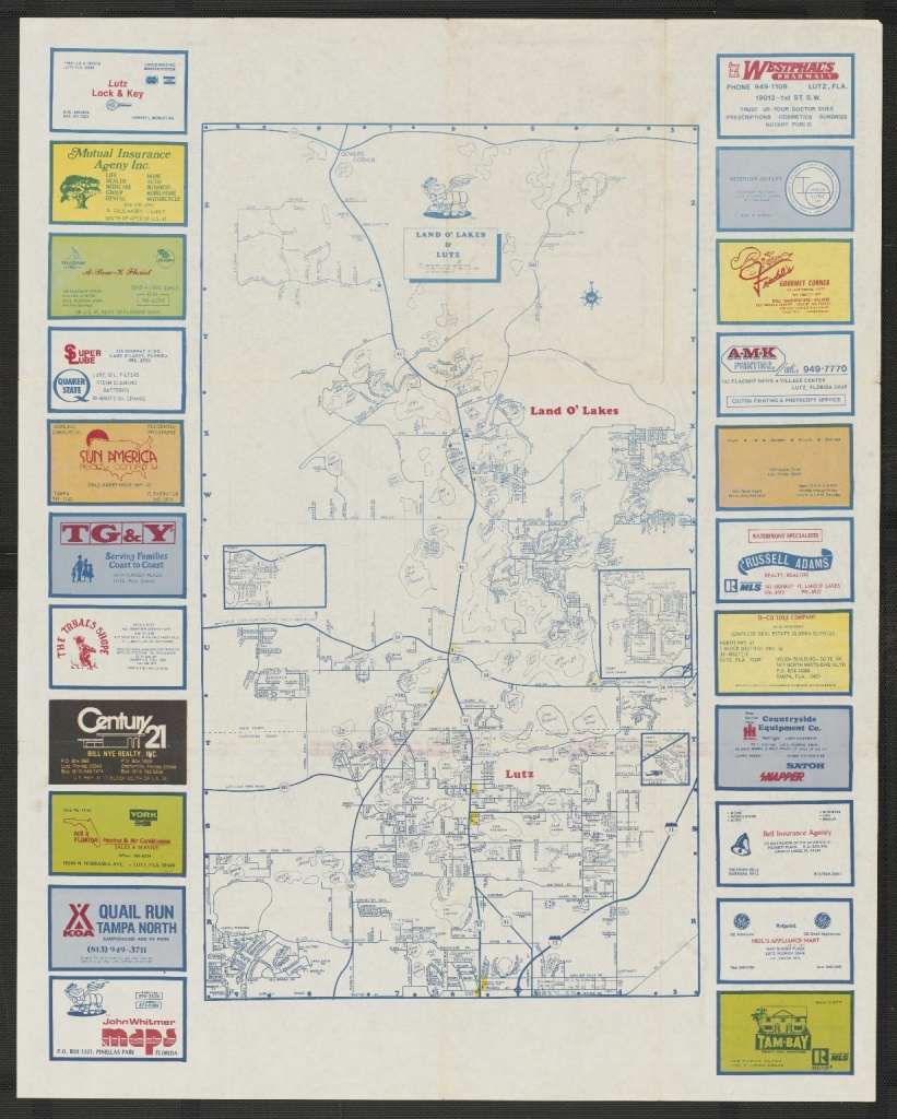 Map Of Lutz &amp;amp; Land O&amp;#039; Lakes, Florida - Touchton Map Library - Lutz Florida Map
