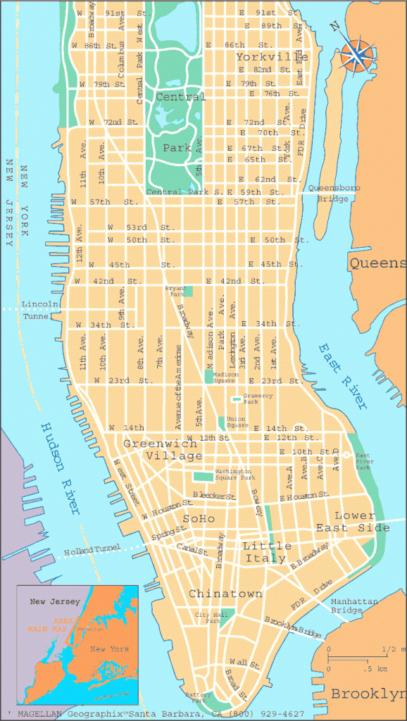 Map Of Manhattan With Streets Download Printable Map Manhattan Nyc - Map Of Manhattan Nyc Printable