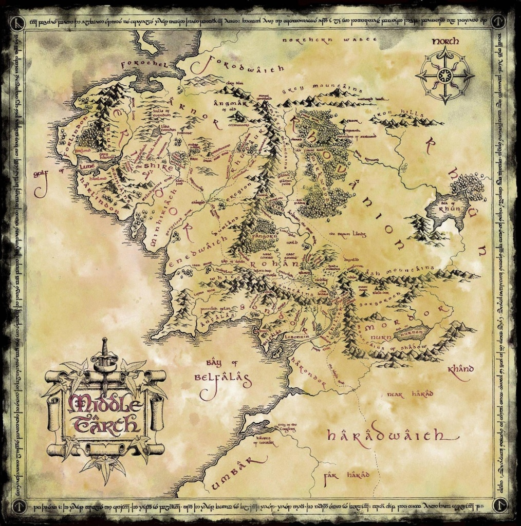 Map Of Middle Earth (2400X2424) | Lotr &amp;amp; The Hobbit - J.r.r. Tolkien - Printable Lord Of The Rings Map