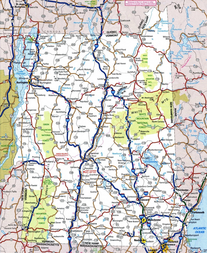 Map Of New Hampshire And Vermont - Printable Map Of Vermont